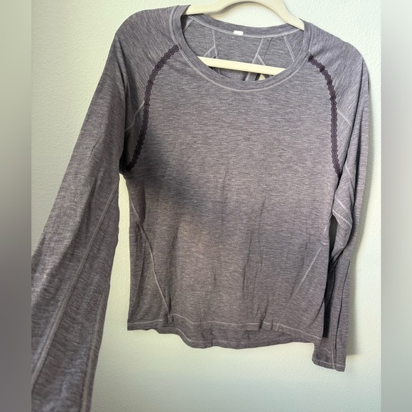 Lululemon Athletica Stop Drop & Squat Long Sleeve Top Heathered Black Currant - Picture 5 of 8